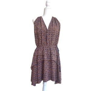 Derek Lam 10 Crosby Women Size 6 Silk Bohemian Print Fit Flare Sleeveless Dress
